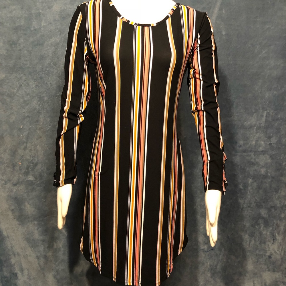 Striped knee length dress